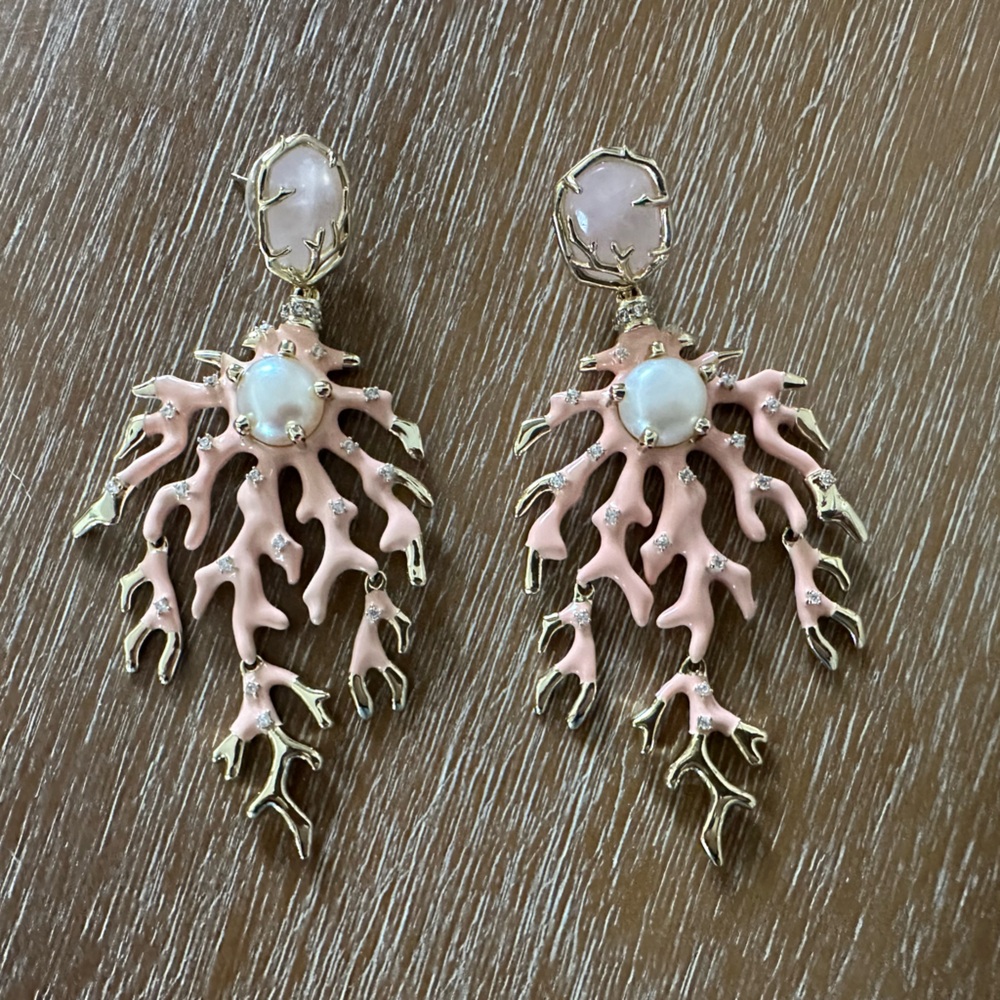 Kendra Scott Gold Coral Earrings